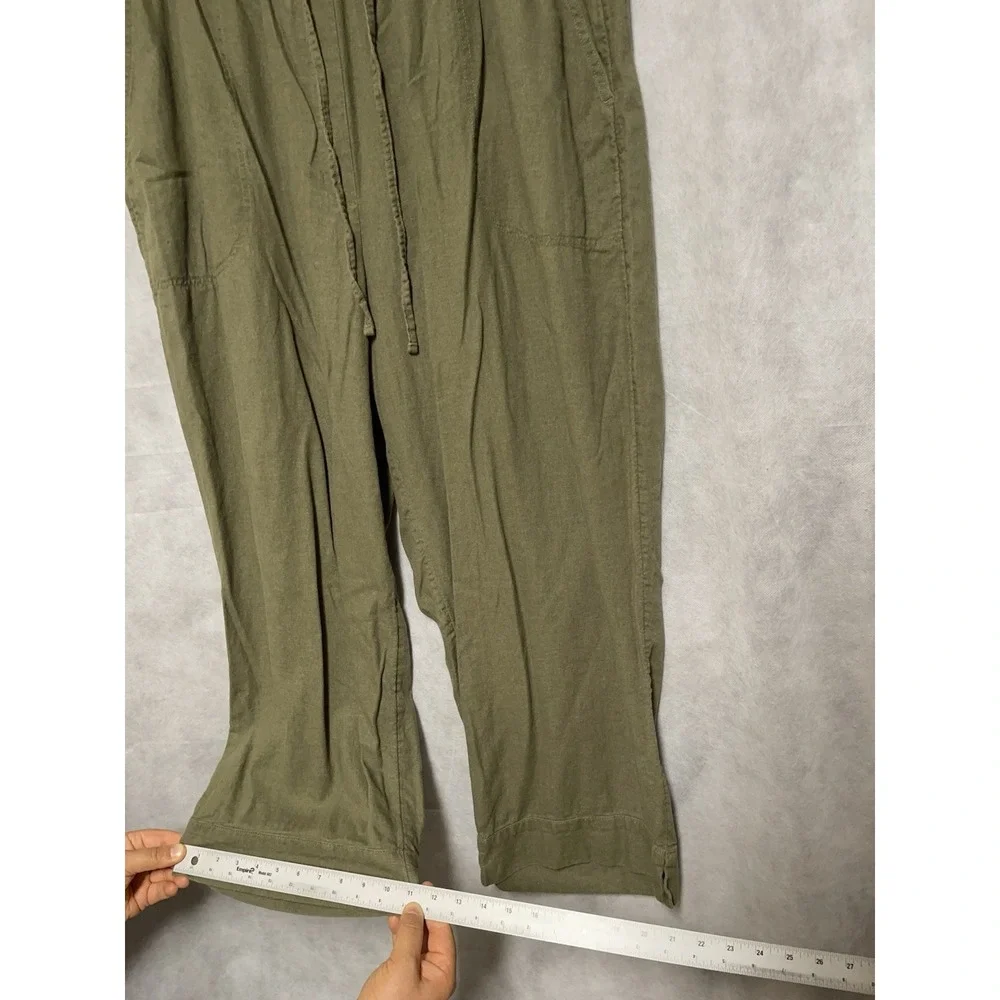 Banana Republic Pants Women 2XL Baggy Linen Blend Straight High Rise Drawstrings
